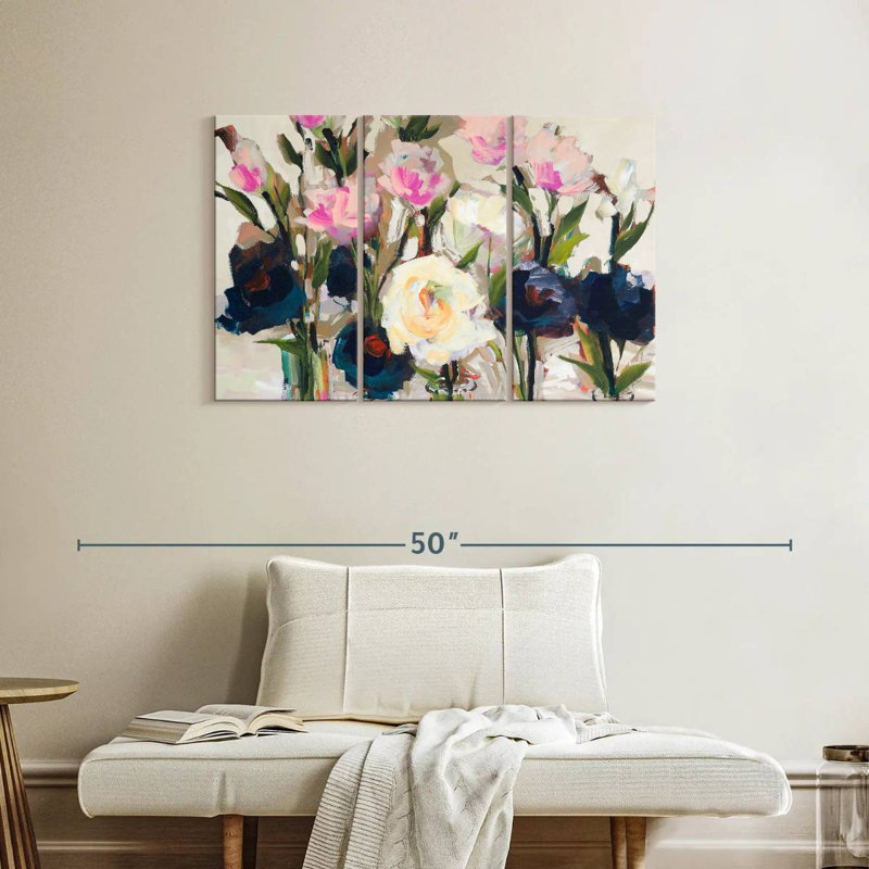 Avery, fleurs romantiques neutres, H 24 po x l 38 po