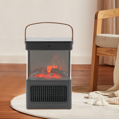 1500W Portable Electric Fireplace With Realistic 3D Flame Effect
