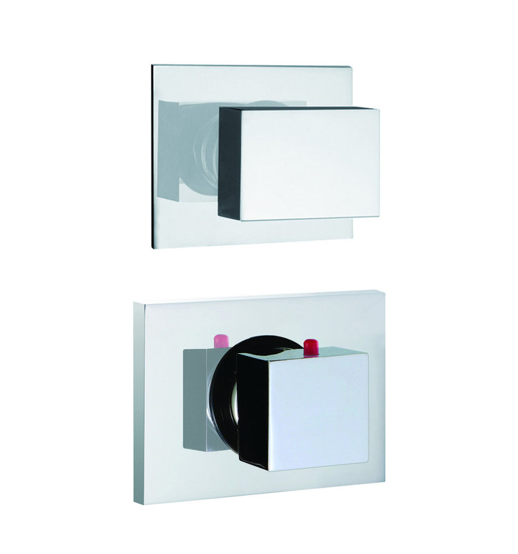 Garniture de soupape thermostatique intégrée Brick Chic avec une poignée de contrôle de volume, Chrome