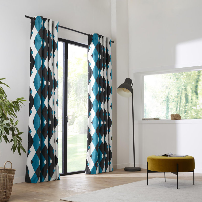 Room Darkening Curtain Single Panel, Deep turquoise
