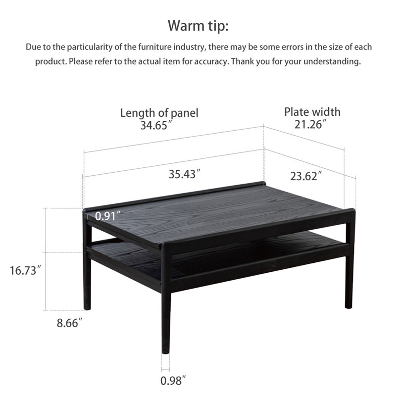 2-in-1 retractable solid wood coffee table