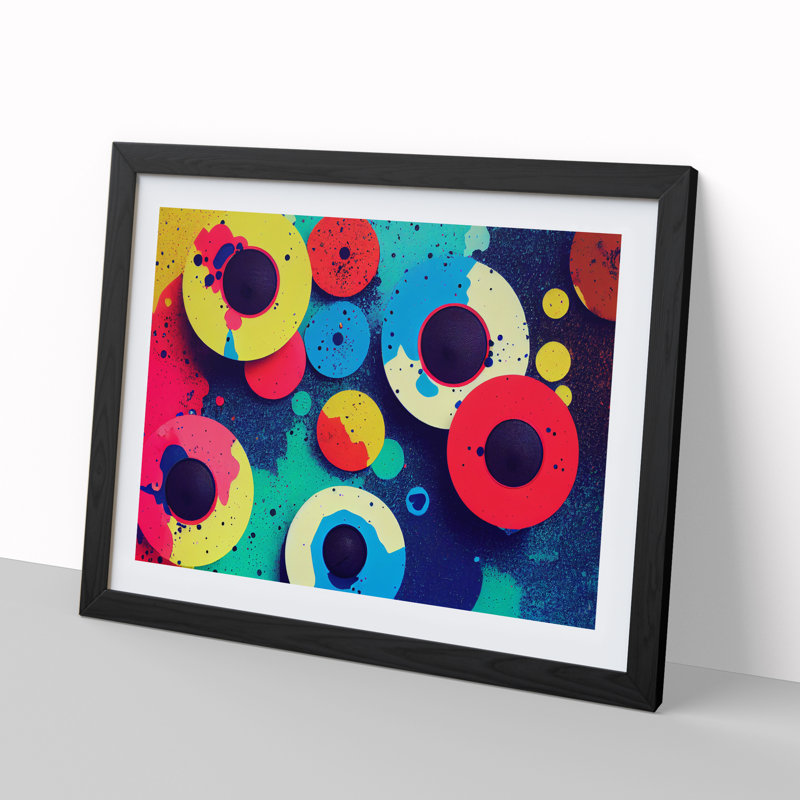 Mind Bending - Single Picture Frame Painting, Black, 46cm H x 64cm W x 2cm D