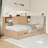 Wooden L-Shaped Daybed Corner Bed Under-Bed Drawers  With Storage Bookcase And Upholstered Headboard And USB Charging Ports For Limited Space-1445657301-1445657298