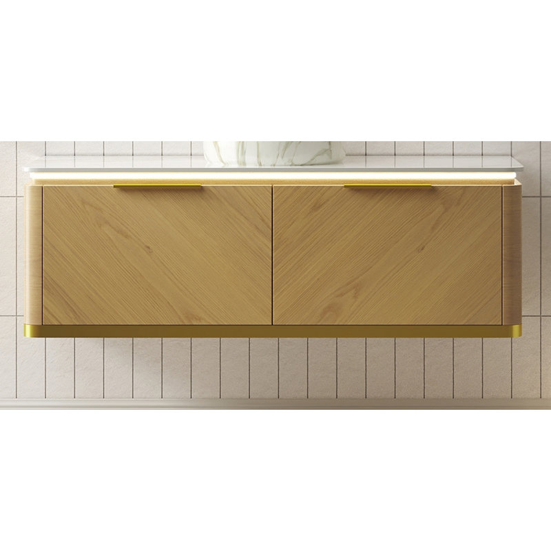 Armoire murale 48 po en bois fritté blanc Carrara