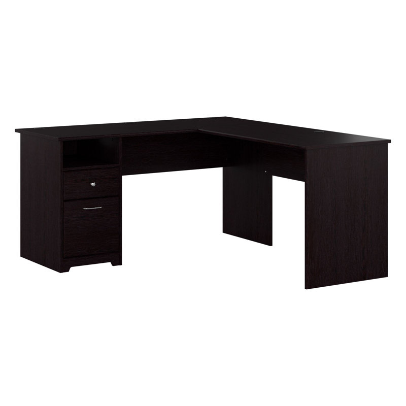 Bureau d'ordinateur en L Ozro, Chêne espresso, H 30 po x l 60 po x P 65,2 po