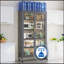 Armoire de rangement pour garde-manger de 65 pouces avec portes transparentes, tablettes réglables et roulettes pour faciliter le déplacement et l'organisation