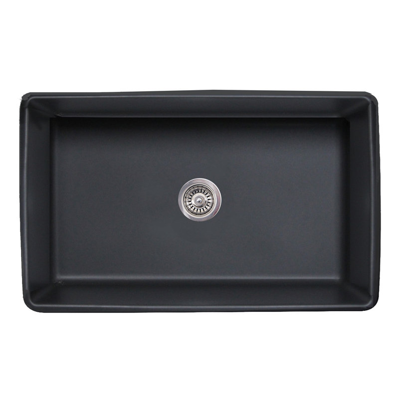 Vineyard 33'' L Single Basin Kitchen Sink, Matte Black