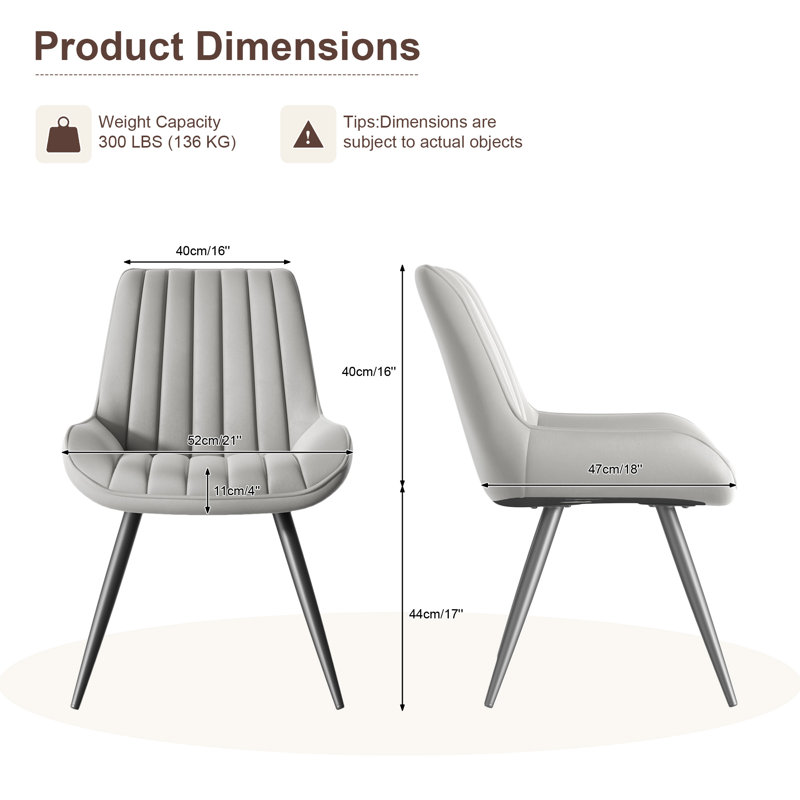 Modern Dining Chairs, 21.6"L*18.5"W*32.8"H, Tech Fabric Upholstery with Stylish Design, Sofa-Level Cushioning, Pet-Friendly, Durable Scratch Resistant, for Kitchen, Dining Room or Home Office
