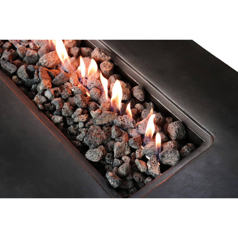 Foyer de table en acier au propane / gaz naturel 24 po H, 50000, rouille, gris anthracite, foyer moderne en acier inoxydable,