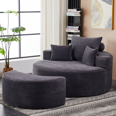 Chaise longue avec repose-pieds et ensemble de couverture écologique, rembourré, sans assemblage, sécuritaire pour les animaux de compagnie et les enfants