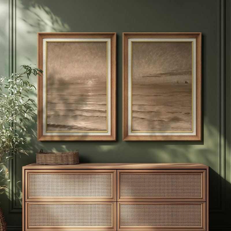 Ensemble de 2 œuvres d'art encadrées de qualité supérieure sur toile de qualité supérieure avec cadre de 26 po x 36 po