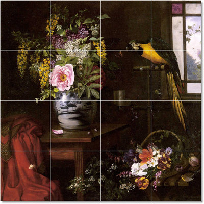 24" x 24" Ceramic Painting Decorative Mural Tile 6" x 6"