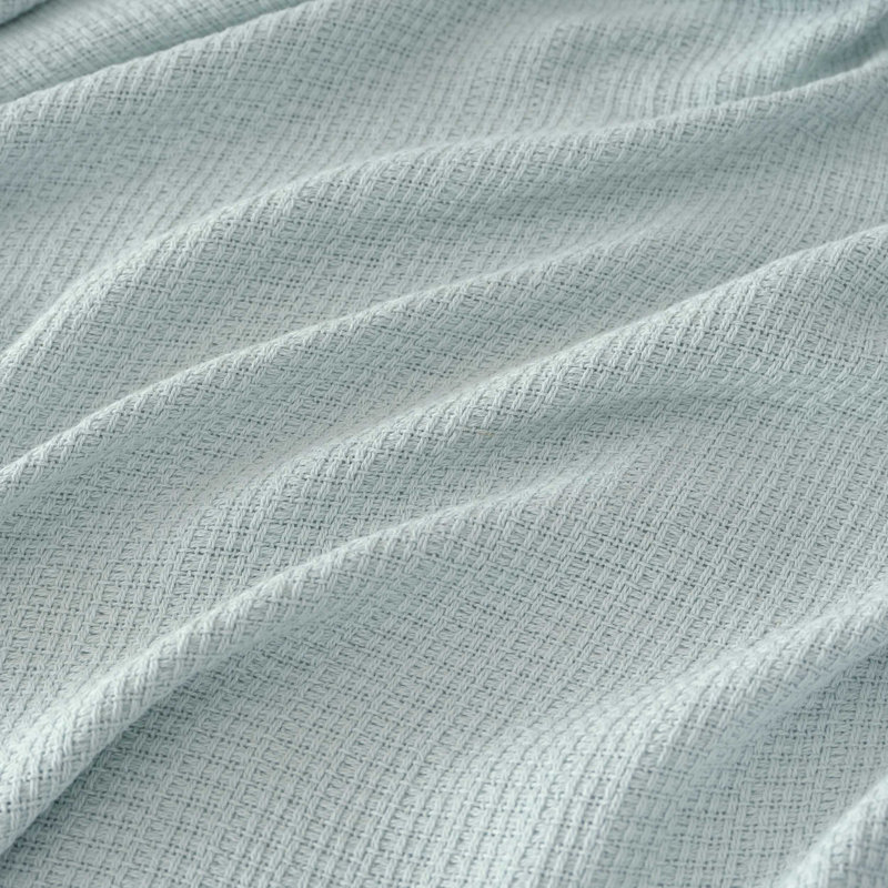 Couverture réversible en coton uni Martha Stewart Bedford, Bleu, Grand lit
