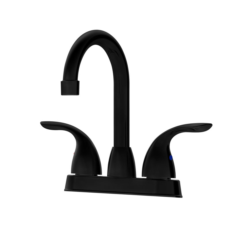 12.31" Bathroom Faucet - Matt Black 2 With 360 Swivel Spout & Deck Plate Sink And Included, Matte Black