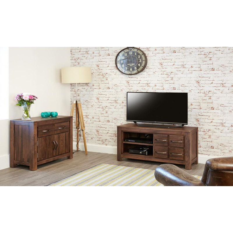 Gubio Unfinished Corner TV Stand for TVs up to 70"