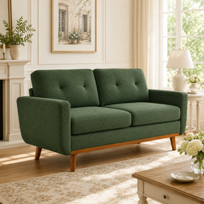 65” Nubby Upholstered Square Arm Loveseat