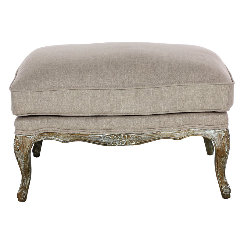 Accent pour le salon, aspect gris patiné, siège revêtu de tissu texturé, pieds en bois