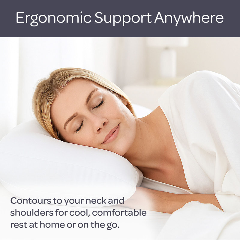 Remedy Microbead Pillow - Moldable and Temperature Regulating Cushion Ergonomic Pillow - Supports Head, Neck and Shoulders for Restful Sleep and Travel