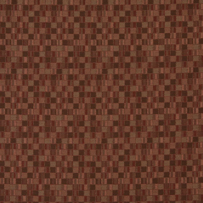 Tissu géométrique Contract, Rouge / Brun