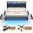 LED Upholstered Platform Bed Frame with 4 Storage Drawers and Storage Headboard-2002608462-2002412866