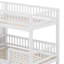 Lit superposé simple avec escalier de rangement, glissade et lit gigogne, cadre de lit superposé en bois massif avec barrières de sécurité-133667948