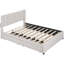 Lit plateforme tapissier beige avec 2 tiroirs - Lit gigogne classique pour la détente dans la chambre à coucher et lit gigogne