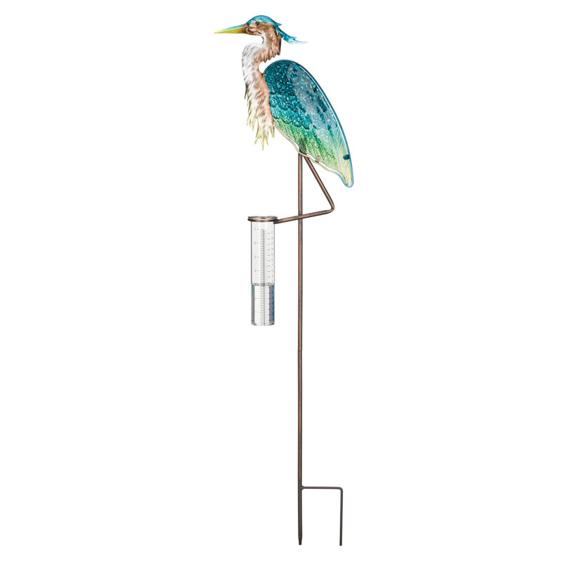Piquet de jauge de pluie décoratif, Héron