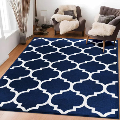 Amandalyn Geometric Shag Indoor / Outdoor Washable
