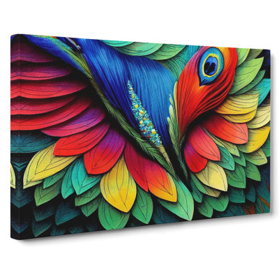 Boundless Bird Feathers Abstract - Wrapped Canvas