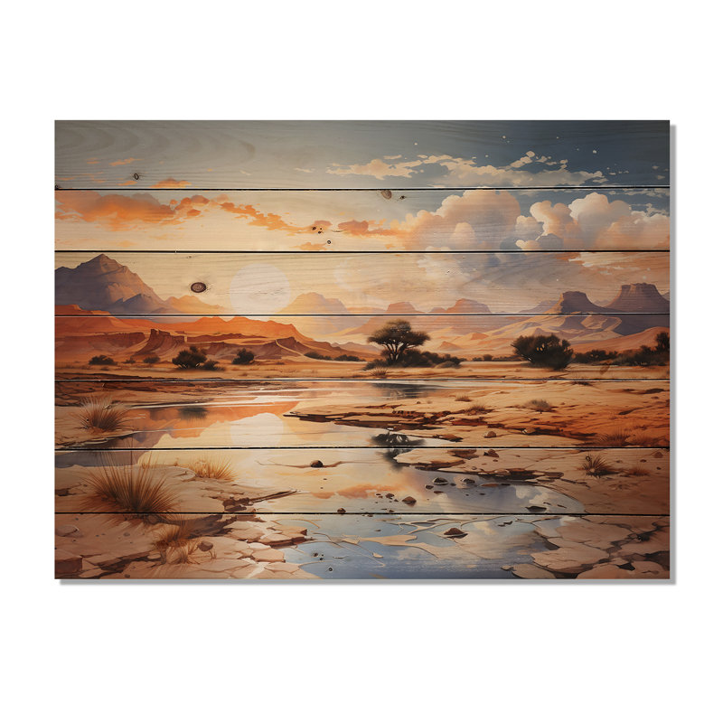 African Sahara Dreams II sur impression sur bois, H 10 po x l 20 po x P 0,78 po