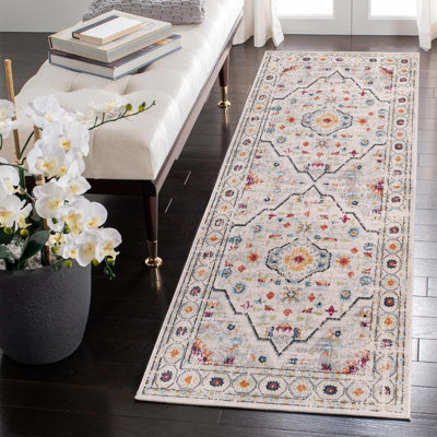 Soft Medium Pile Area Rugs Living Room Carpet Pad Oriental Vintage Rug Non Slip Entryway Rug 7655