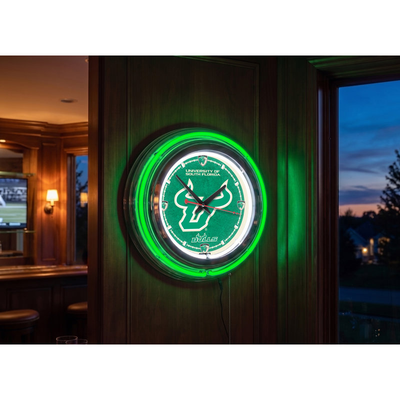 NCAA 15" Neon Clock, South Florida
