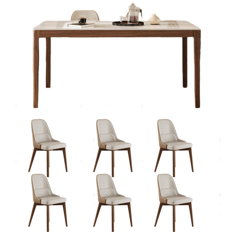 Table de salle à manger en dalle de granit en bois massif pour un usage domestique, H 29,9 po x L 62,9 po x l 33,4 po
