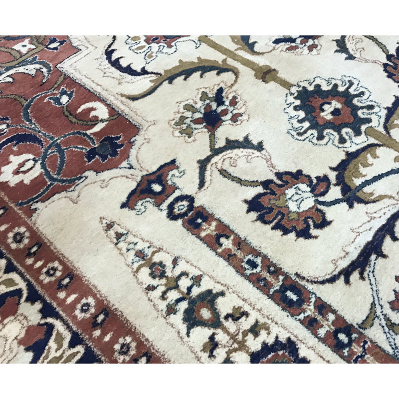 Hand-Knotted High-Quality Orange Area Rug