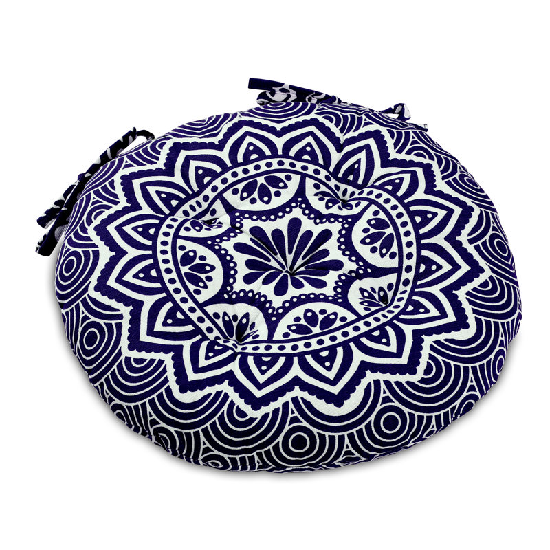 Outdoor 3'' Dining Chair Chair Pad, Navy