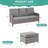 3 Piece Patio Sofa Set with Ottomans-111767161