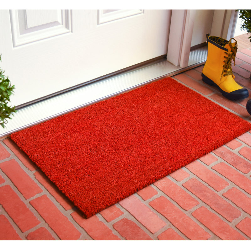 Tapis d'extérieur antidérapant Kasper, L 17 po x L 29 po, Rouge