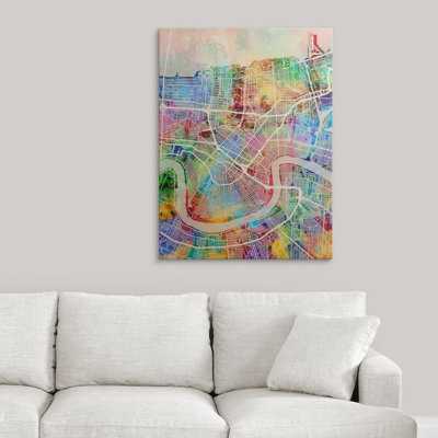 «New Orleans Street Map» par Francy, impression