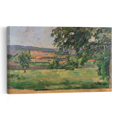 Vue du Jas de Bouffan, 1875-76. Estampe d'art mural impressionniste abstraite contemporaine représentant un paysage et l'architecture.