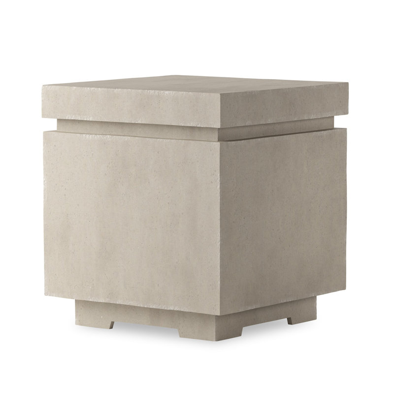 Posen 21.5" H x 20" W Concrete Propane Outdoor Fire Pit Table, Natural Concrete