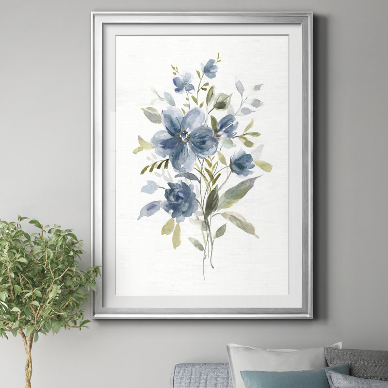 " Linen Botanical II " Painting Print, Silver, 24" H x 18" W x 1.25" D