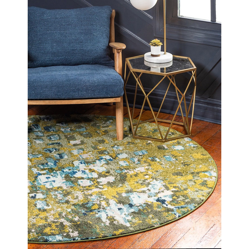 Meadow Abstract Indoor Rug, Round 6'