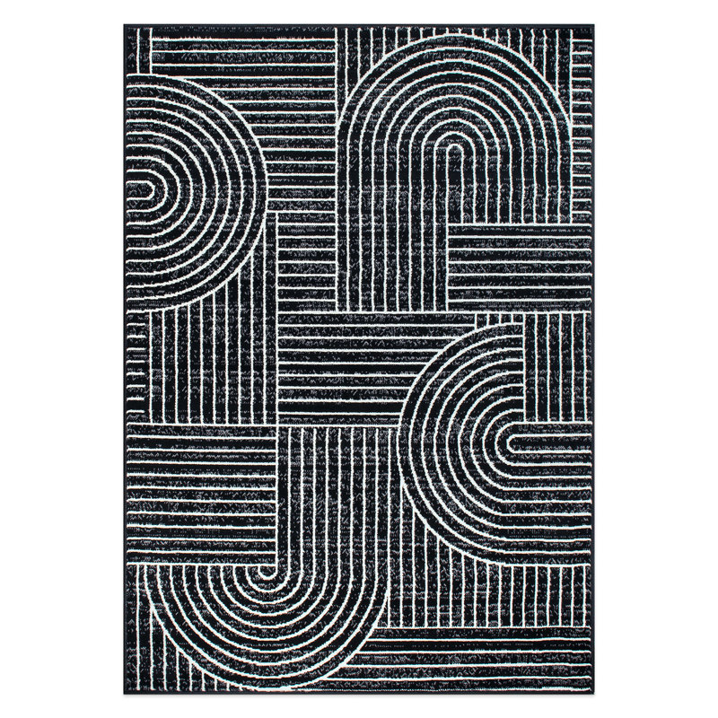 Contemporary Stripe Arch Design Area Rug, Rectangle 5' x 7'