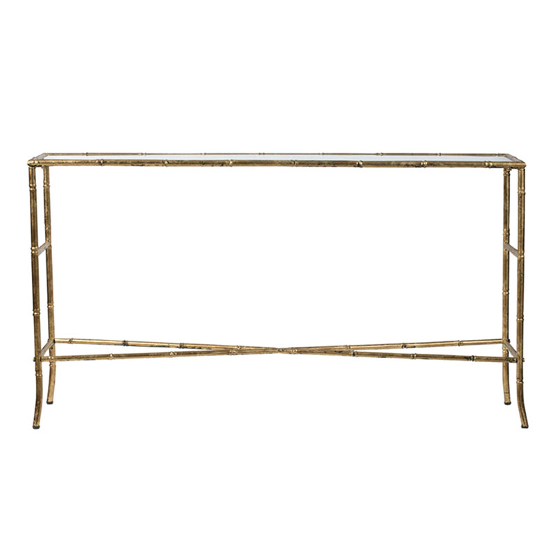 56.5x14x30" Console Table, Mirrored Top