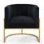Chaise d'appoint rembourrée en velours avec support en métal doré, chaise de loisirs de style moderne Mid-Century avec dossier incurvé-1100394137