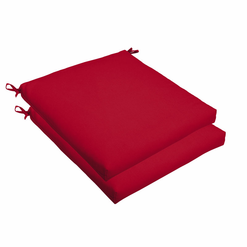 Coussin de siège d'intérieur / d'extérieur, H 2,5 po x l 19 po x P 19 po, Cramoisi