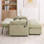 Le fauteuil de loisir, le fauteuil inclinable double, avec dossier réglable manuellement, les accoudoirs rembourrés, le port de chargement USB latéral et le support pour téléphone, sont livrés avec un repose-pieds de rangement assorti - Cyan-1035253568