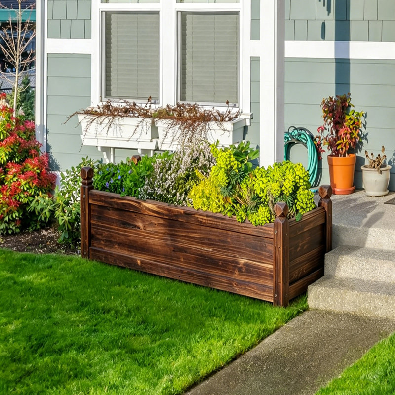 Kley Wood Planter Box, 34cm H x 30cm W x 60cm D