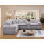 Canapé modulaire rembourré en chenille 6 pièces avec console centrale, chargement et rangement sans fil-476249766