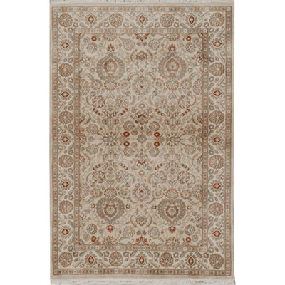 Hand-Knotted High-Quality Beige and Red Area Rug